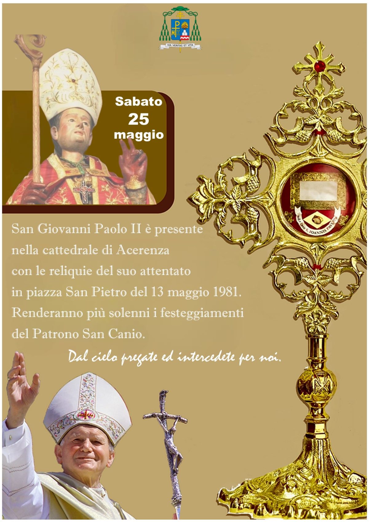 LA RELIQUIA DI SAN GIOVANNI PAOLO II AD ACERENZA – Arcidiocesi di ACERENZA